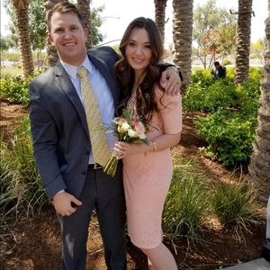 MikaRose salmon lace dress